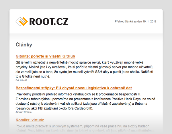 Náhled newsletteru